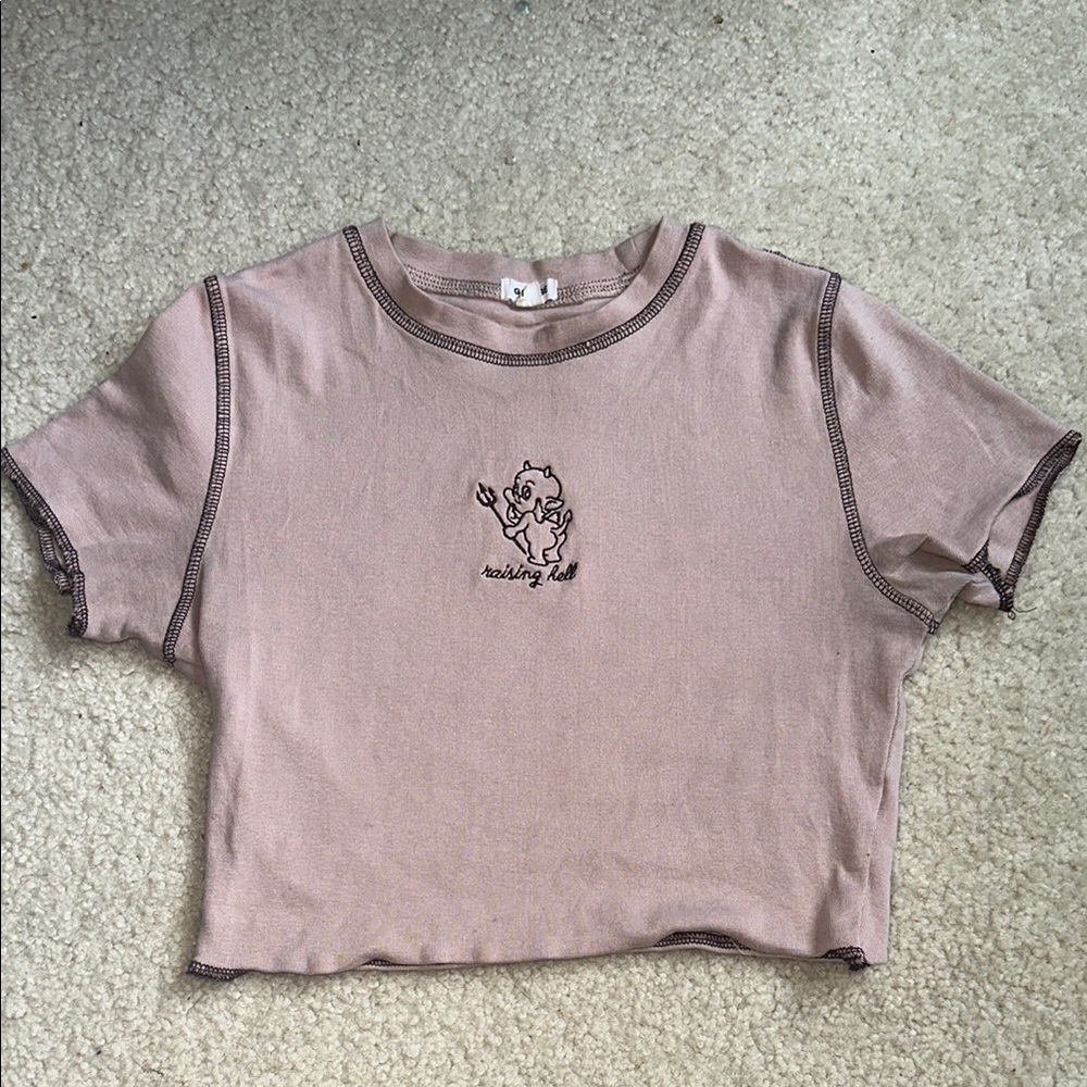 Light Pink Cropped Tee